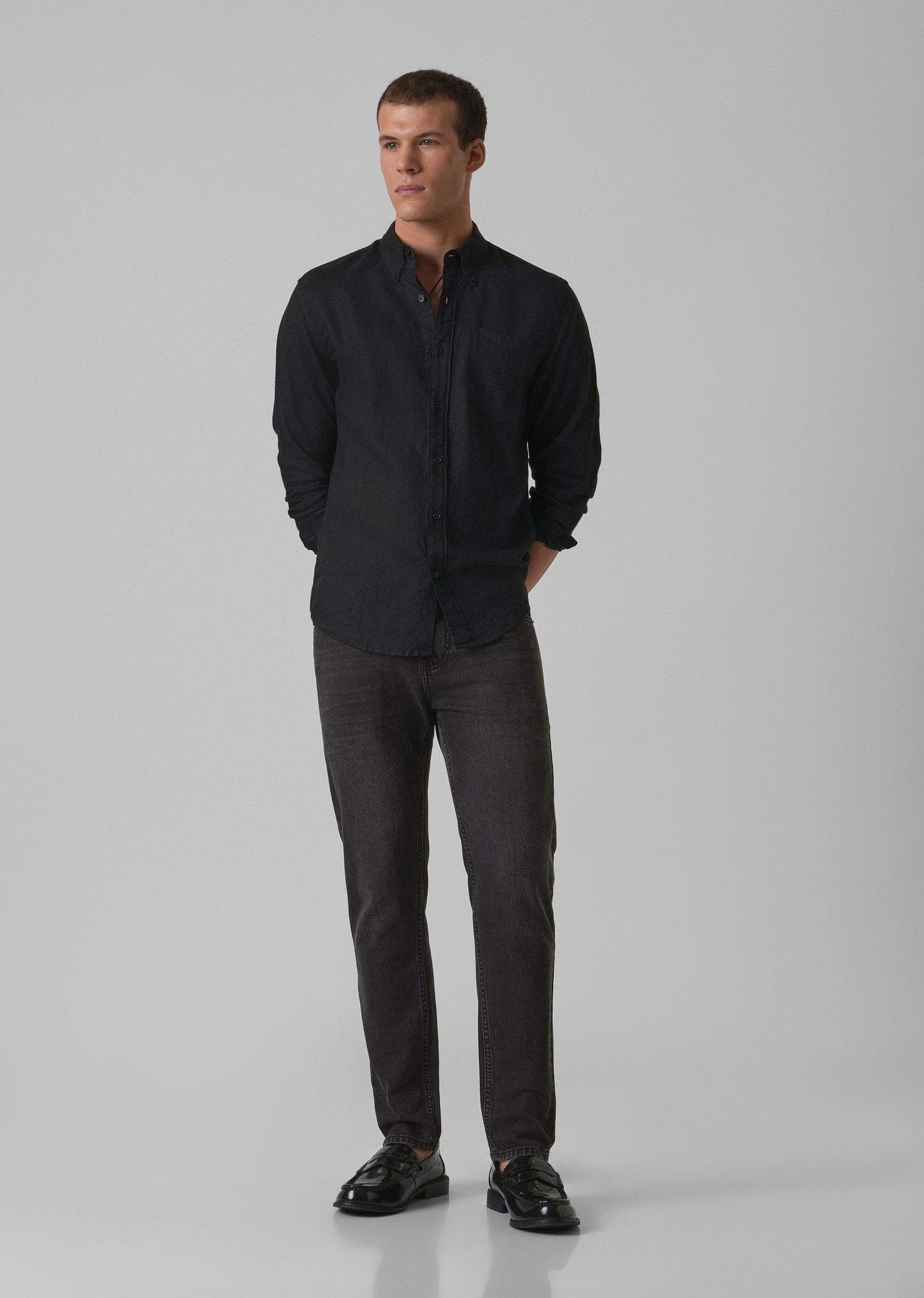 Dark Charcoal Grey Slim Fit Jeans