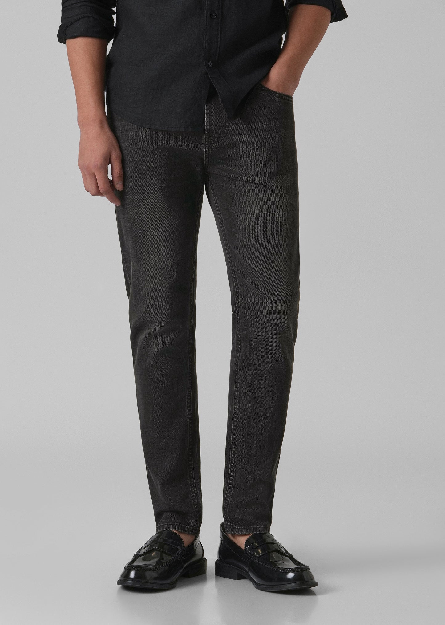 Dark Charcoal Grey Slim Fit Jeans