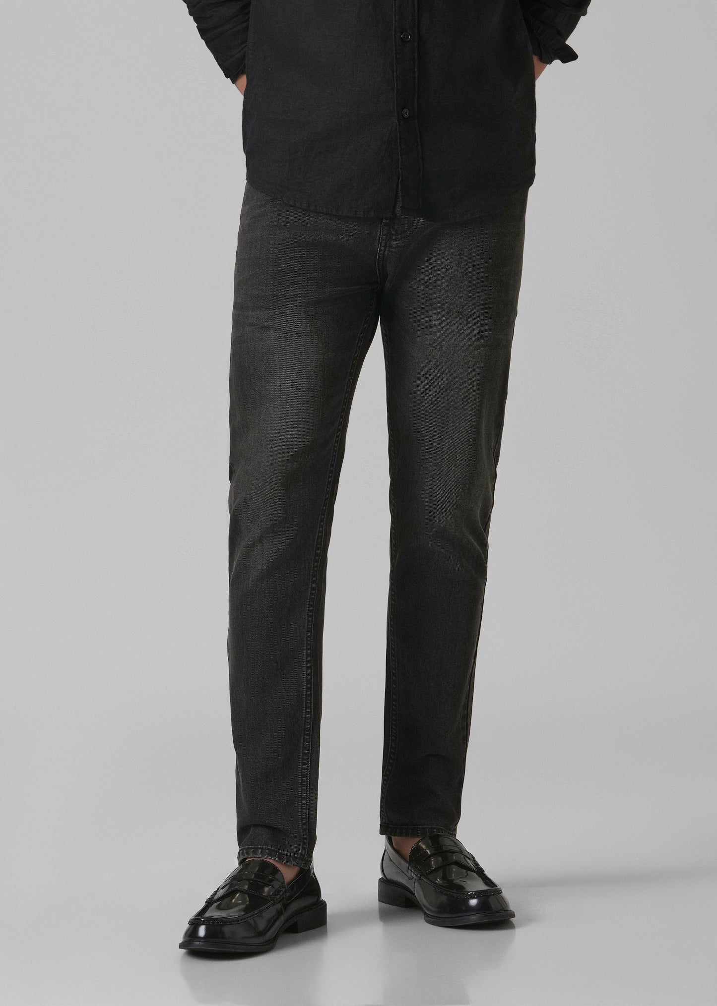 Dark Charcoal Grey Slim Fit Jeans