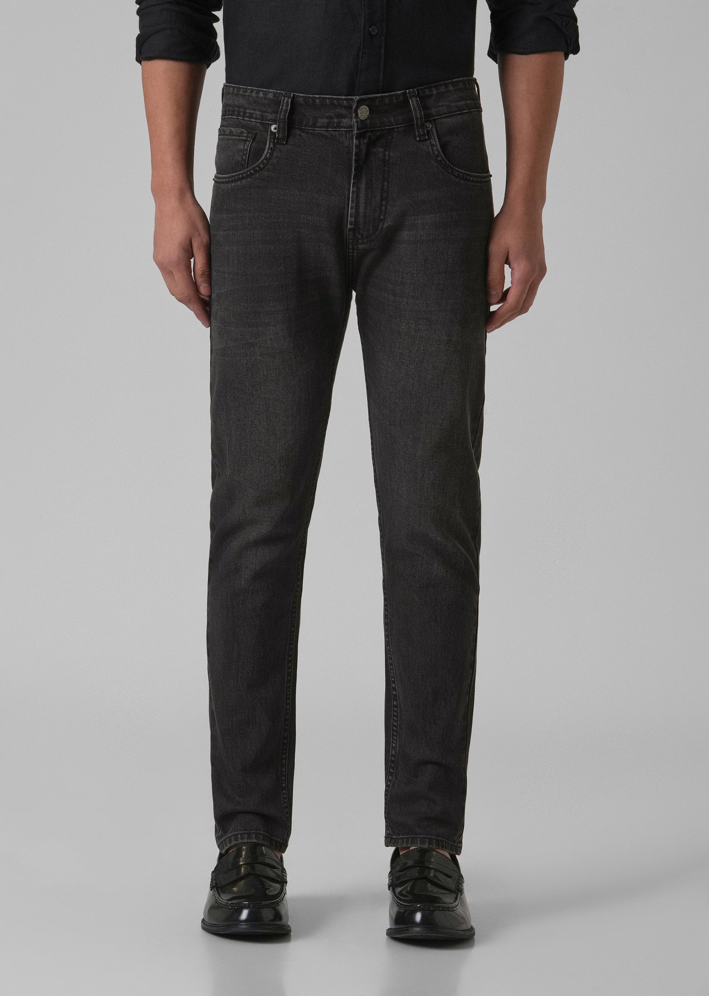 Dark Charcoal Grey Slim Fit Jeans