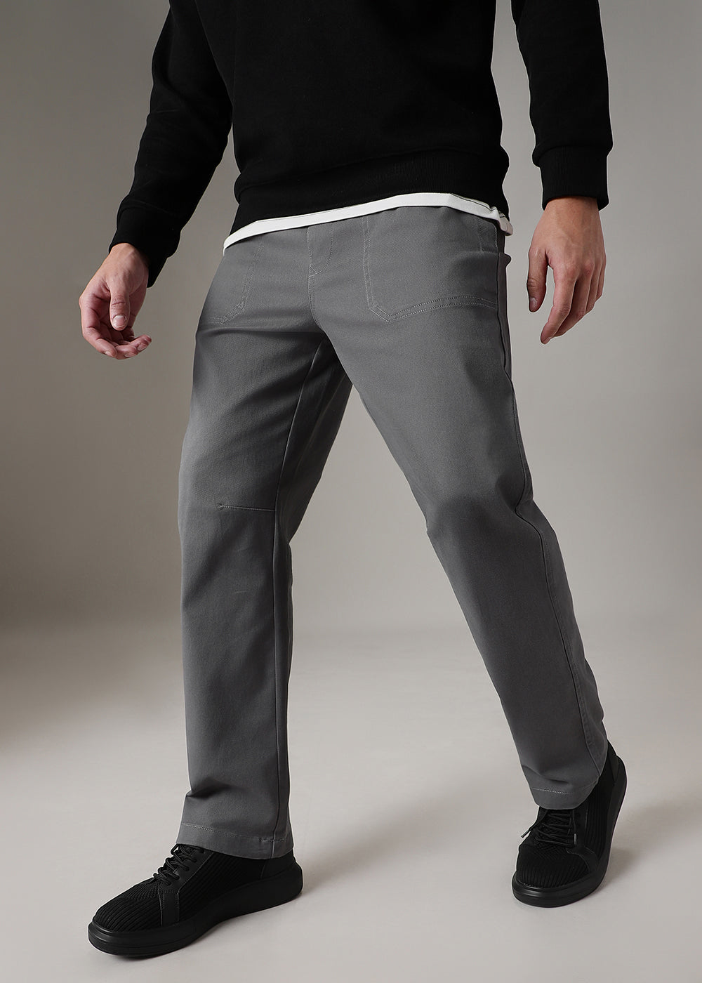 Dark Grey Drawstring Denim