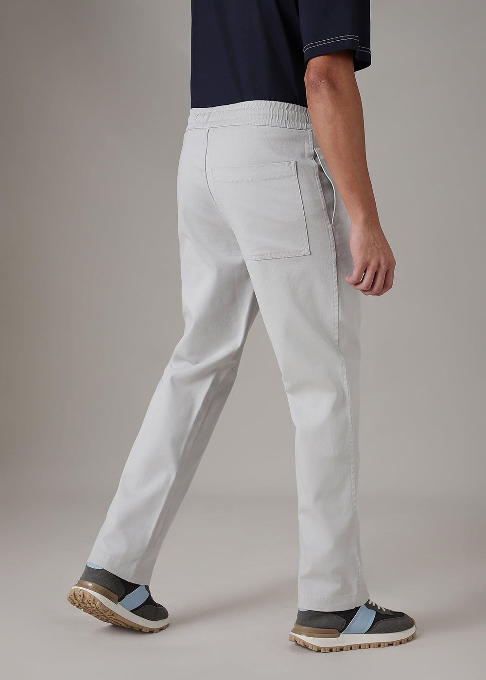 Grey Drawstring Denim