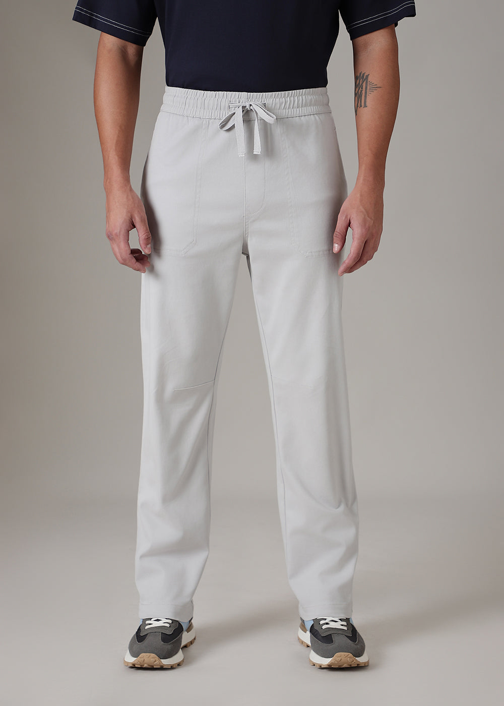 Grey Drawstring Denim