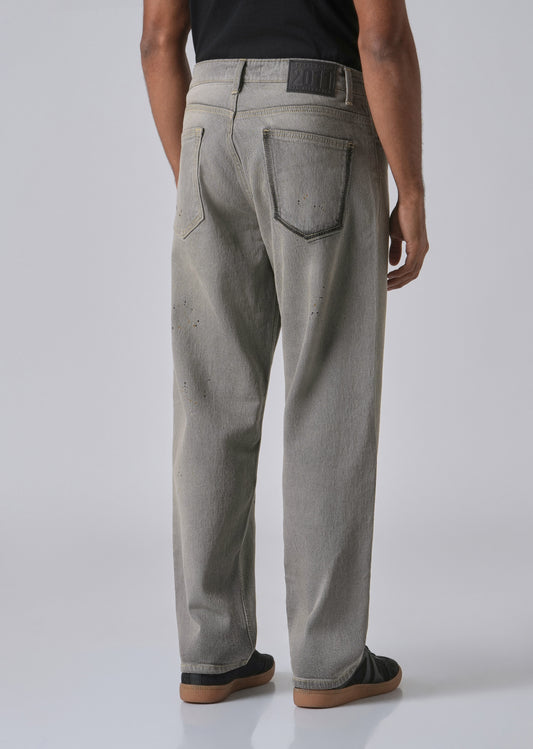 Grey Splatter Straight Fit Denim