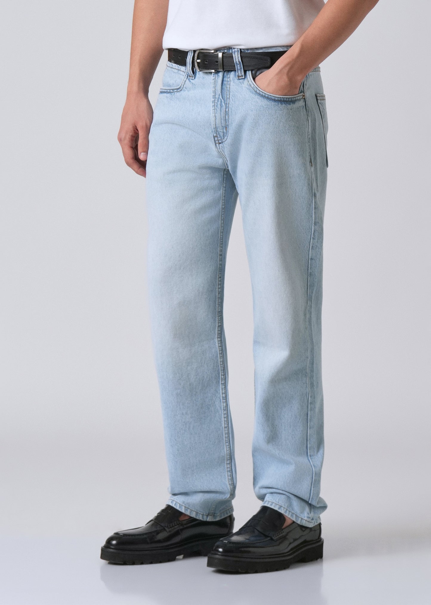 Ice Blue Straight Fit Denim