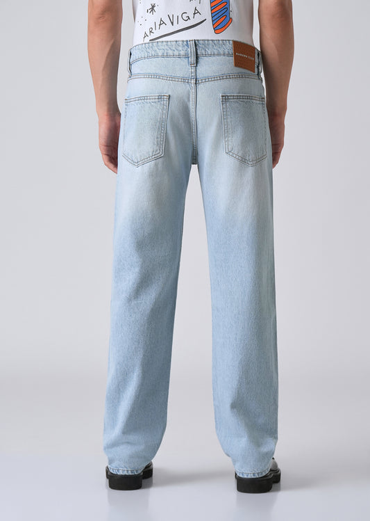 Ice Blue Straight Fit Denim