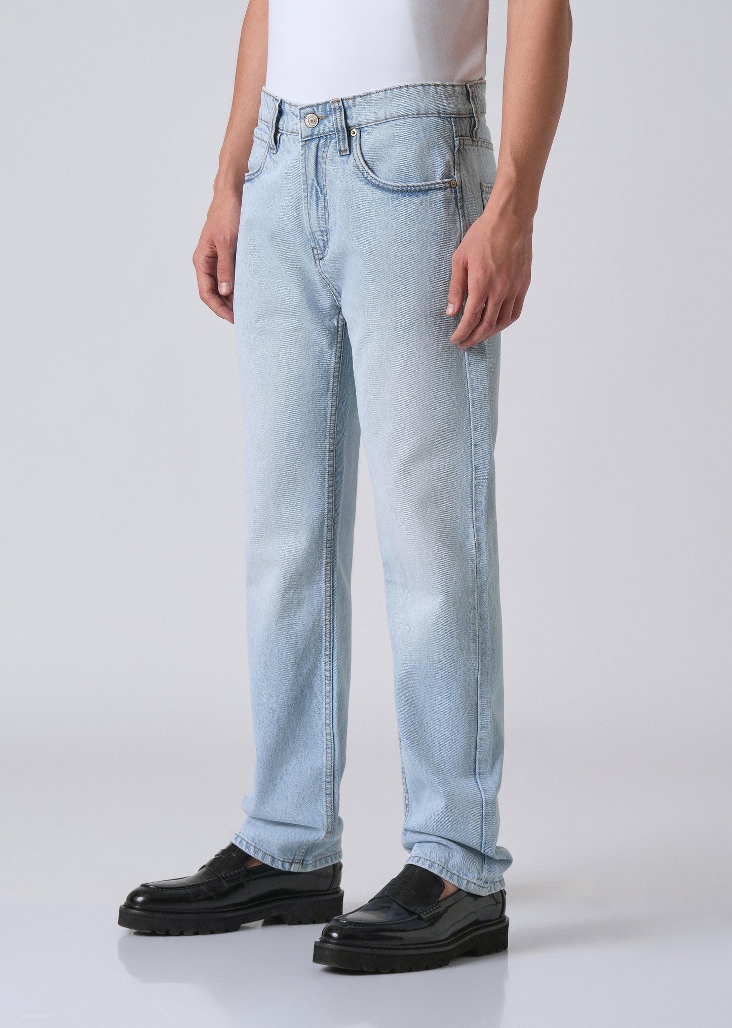 Ice Blue Straight Fit Denim