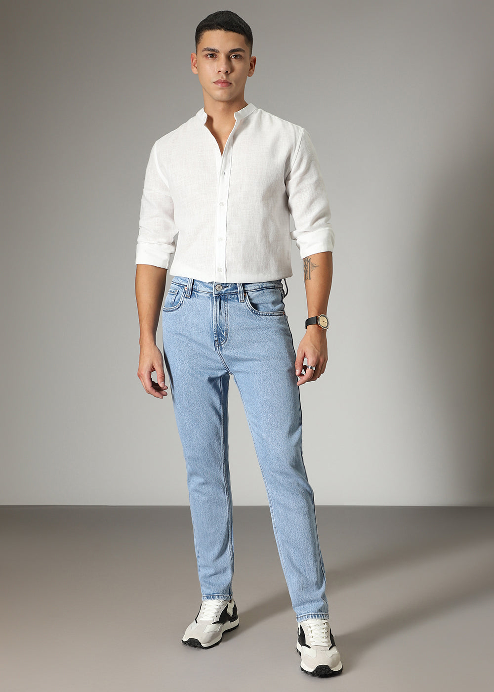 Mid Light Blue Straight Fit Denim