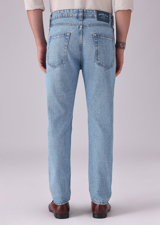 Light Blue Wash Carrot Fit Jeans
