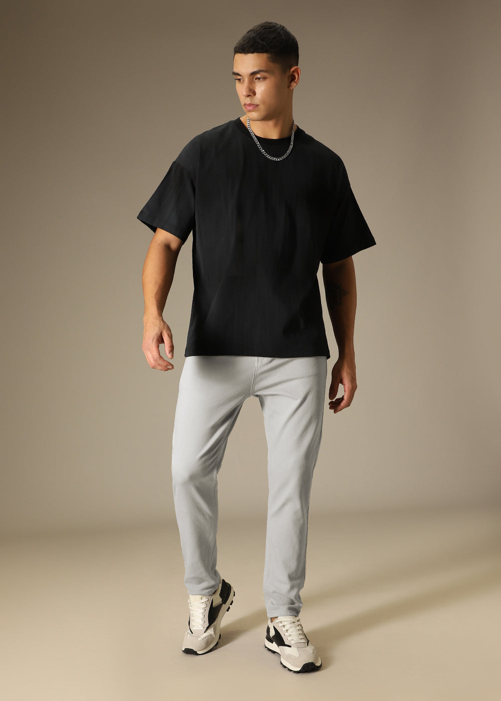 Light Grey Carrot Fit Denim