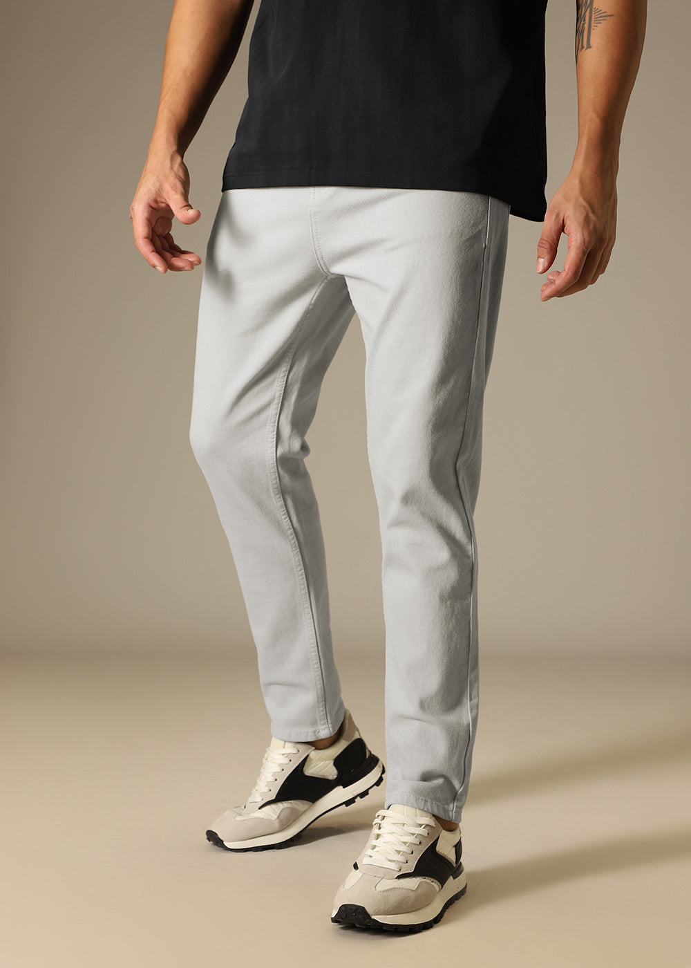 Light Grey Carrot Fit Denim