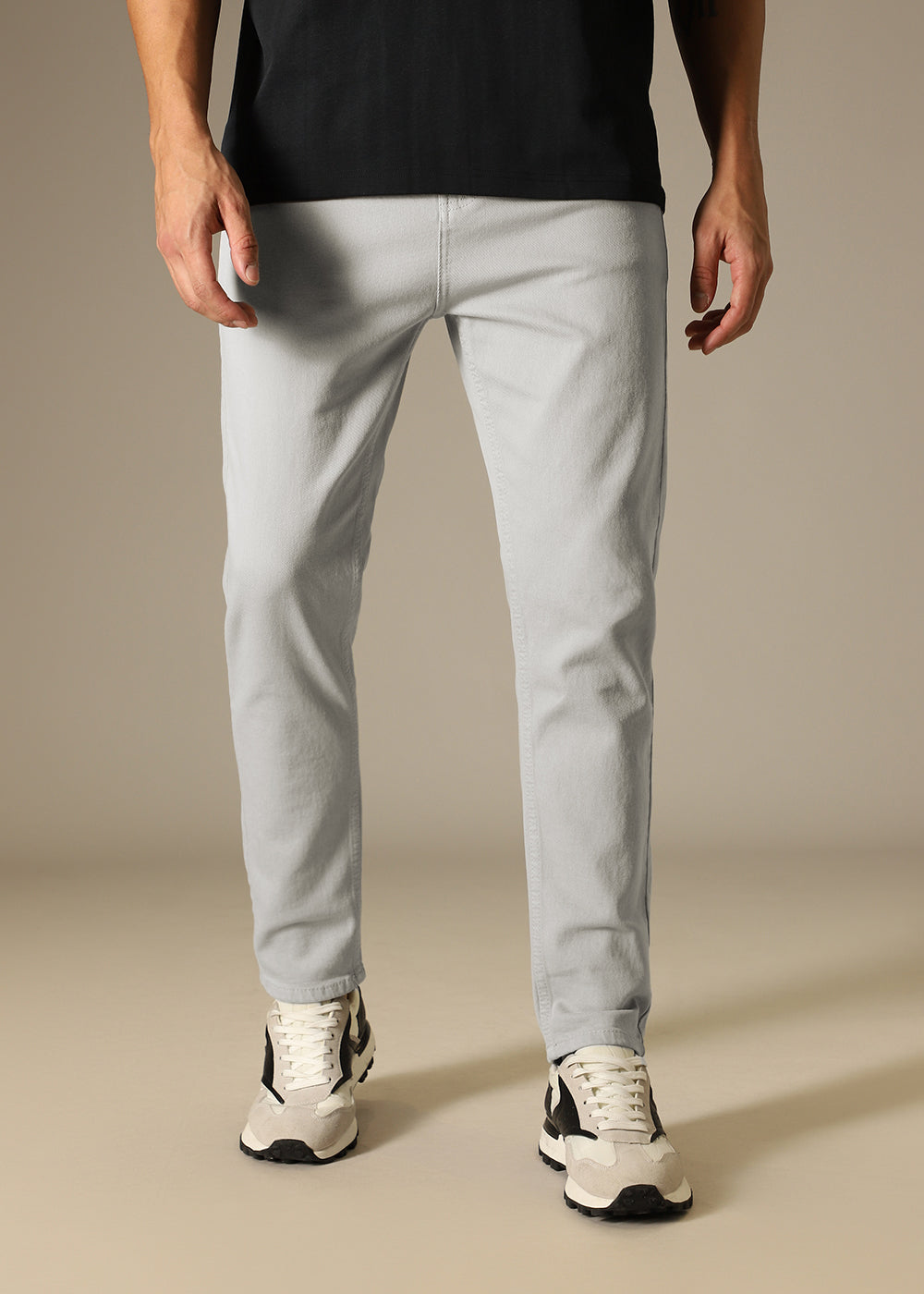 Light Grey Carrot Fit Denim