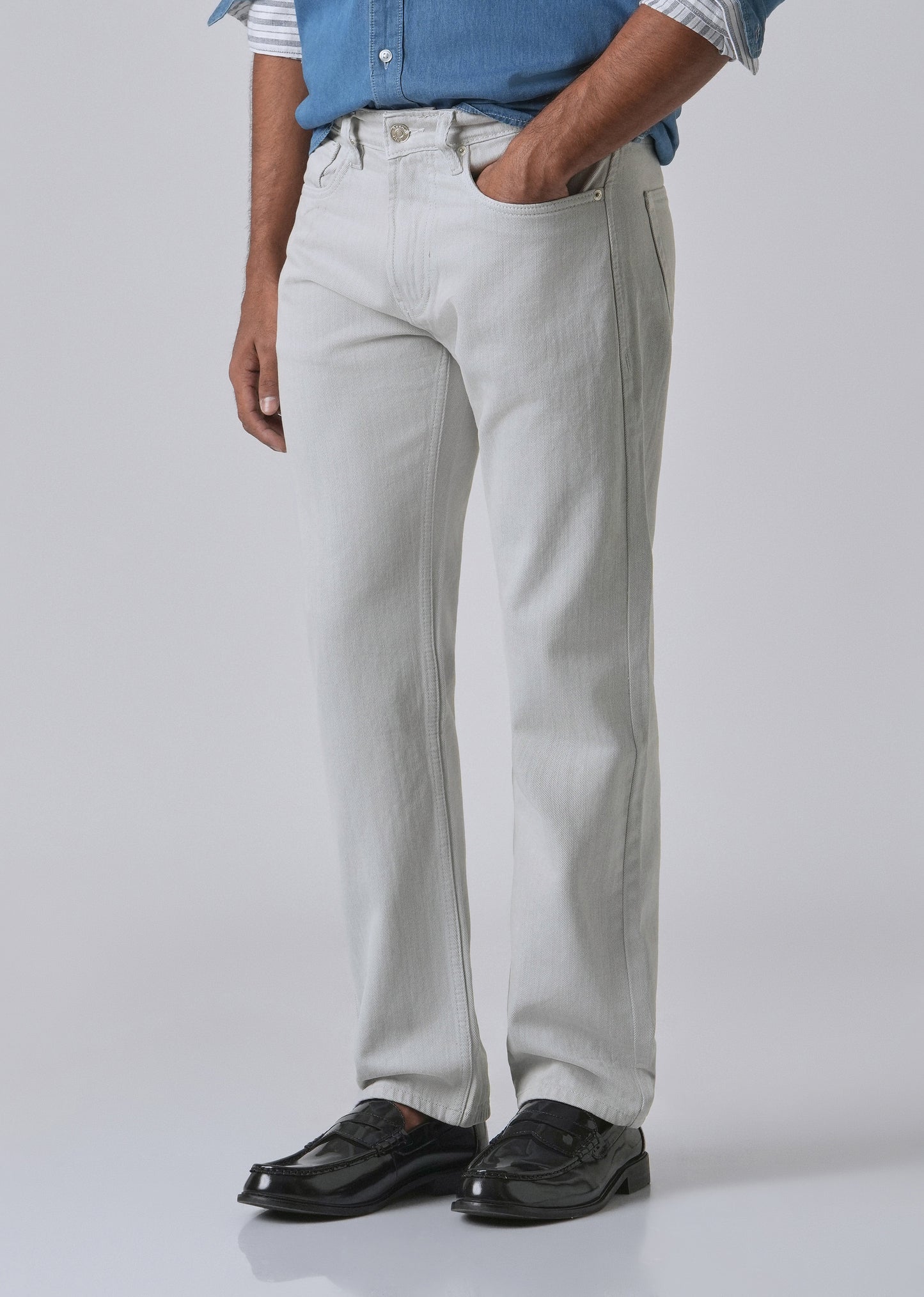 Light Grey Regular Fit Denim