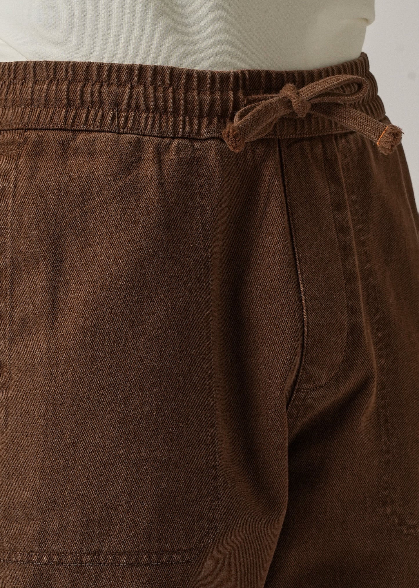 Light Brown Drawstring Drill Denim