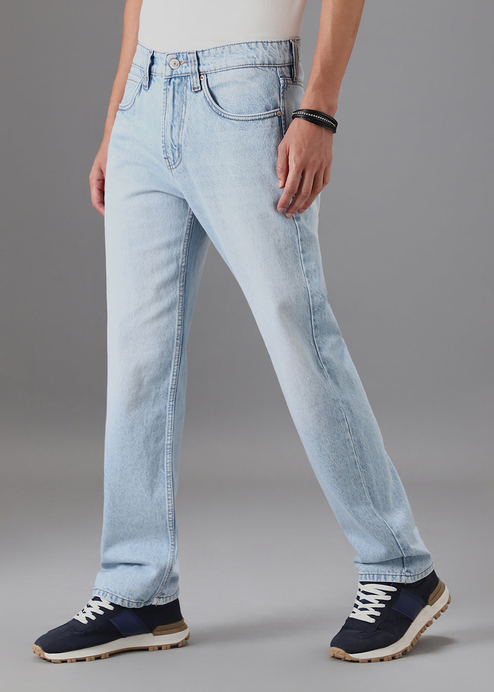 Mist Blue Straight Fit Denim
