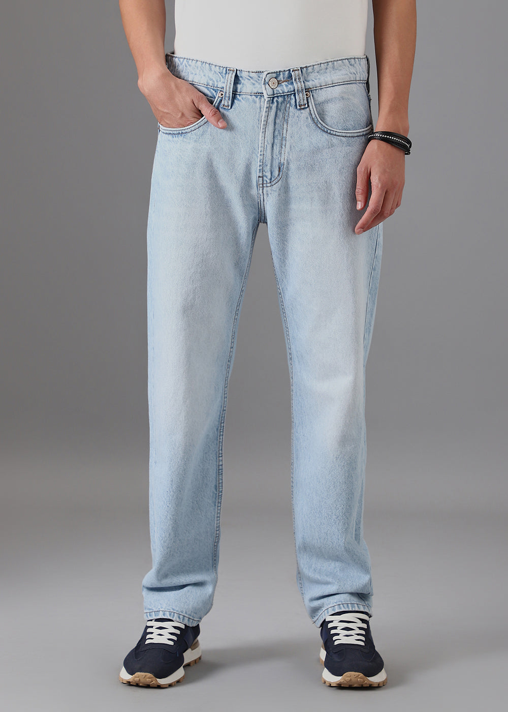 Mist Blue Straight Fit Denim