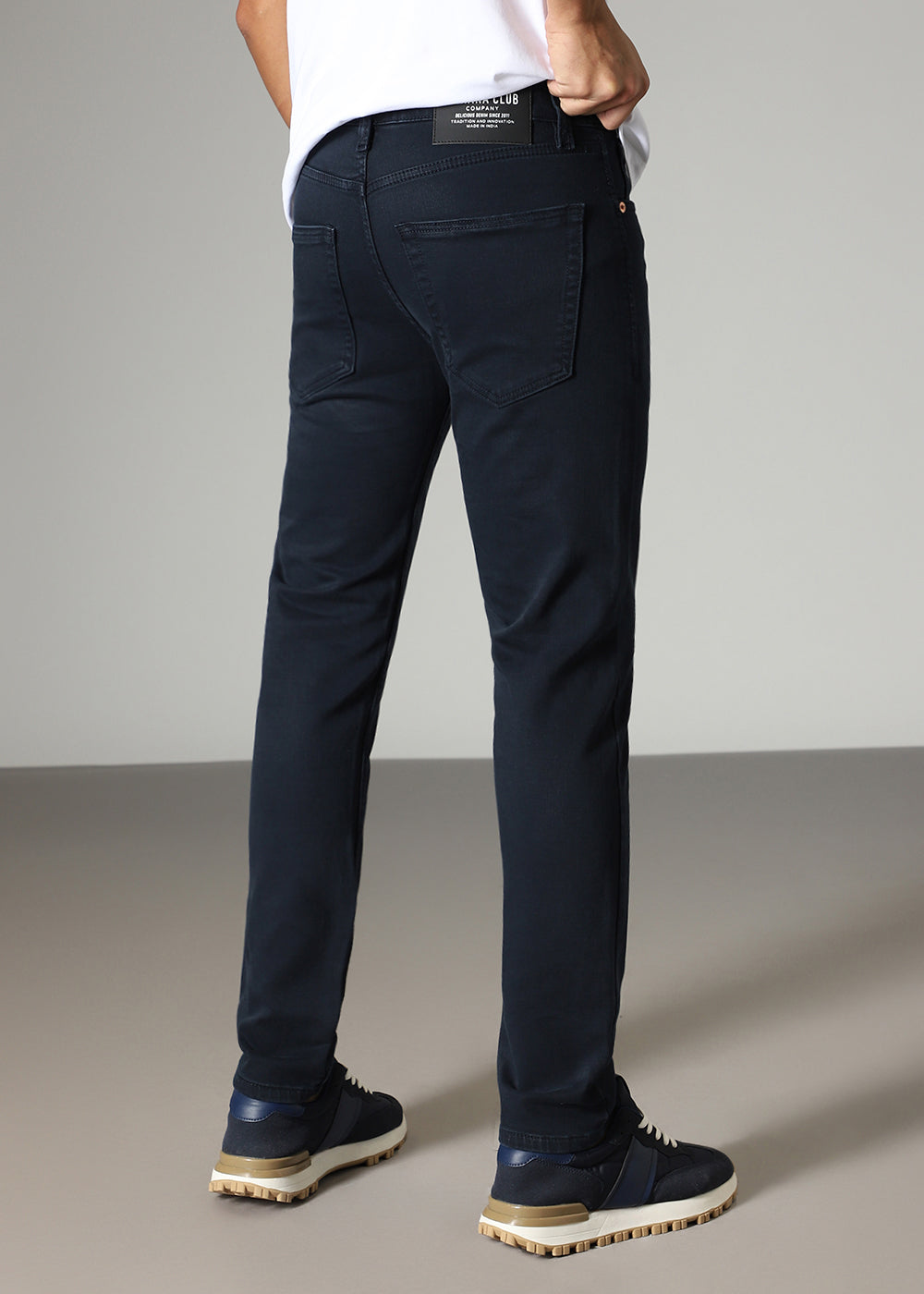 Navy Blue Ankle Slim Fit Denim