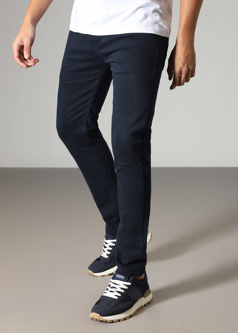 Navy Blue Ankle Slim Fit Denim