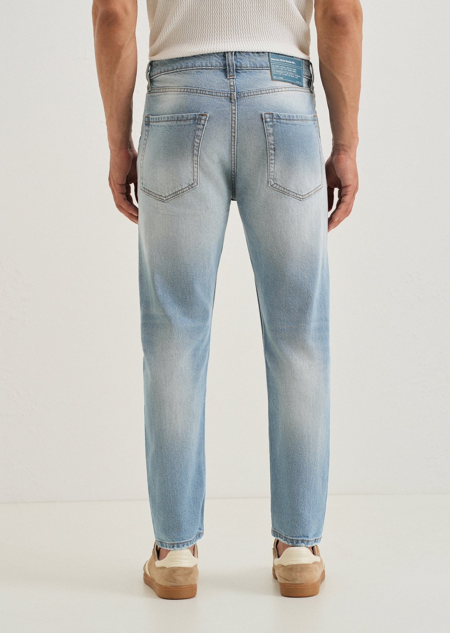 Ribbed Stone Blue Slim fit Jeans