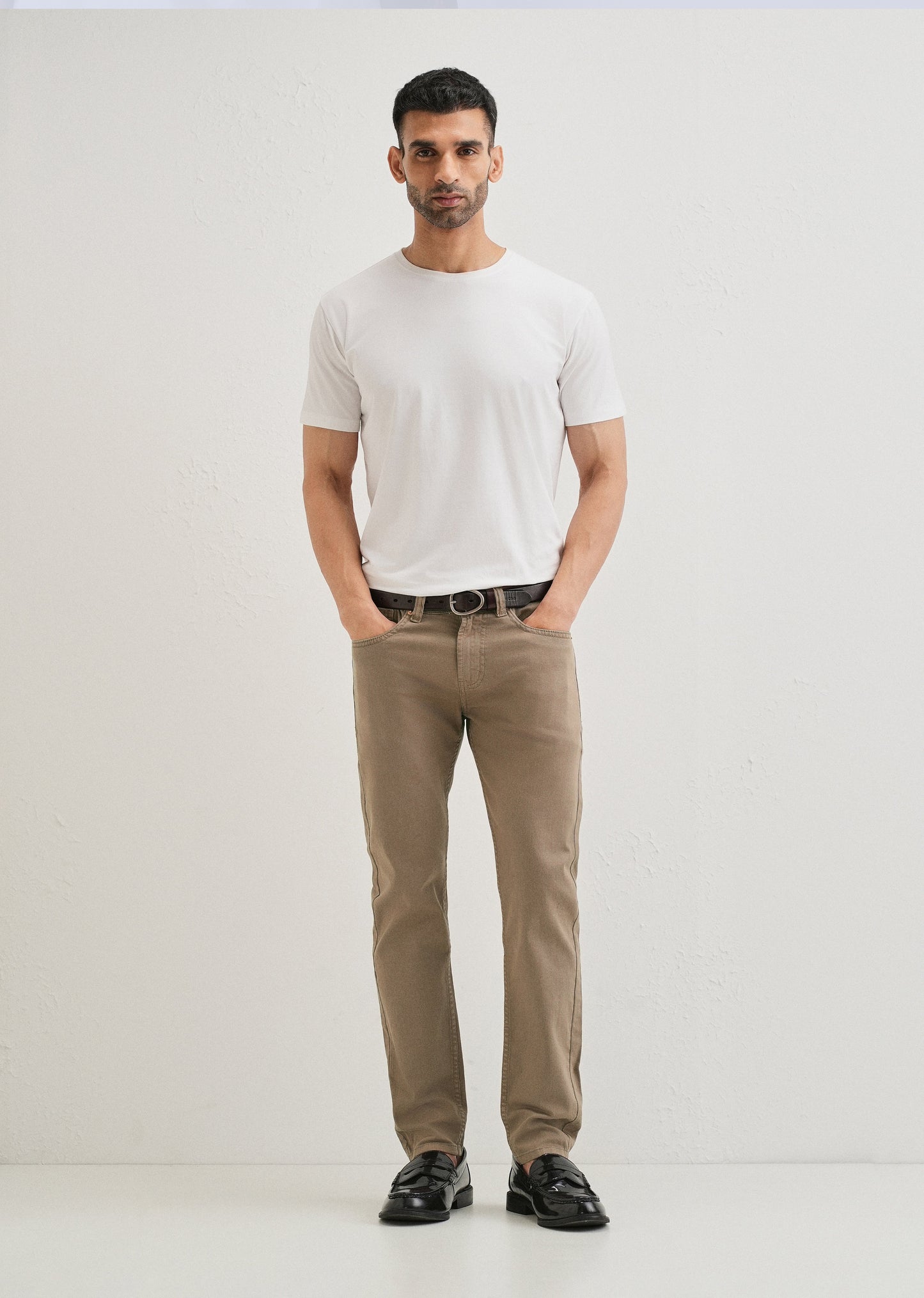 Sand Brown Slim fit Jeans