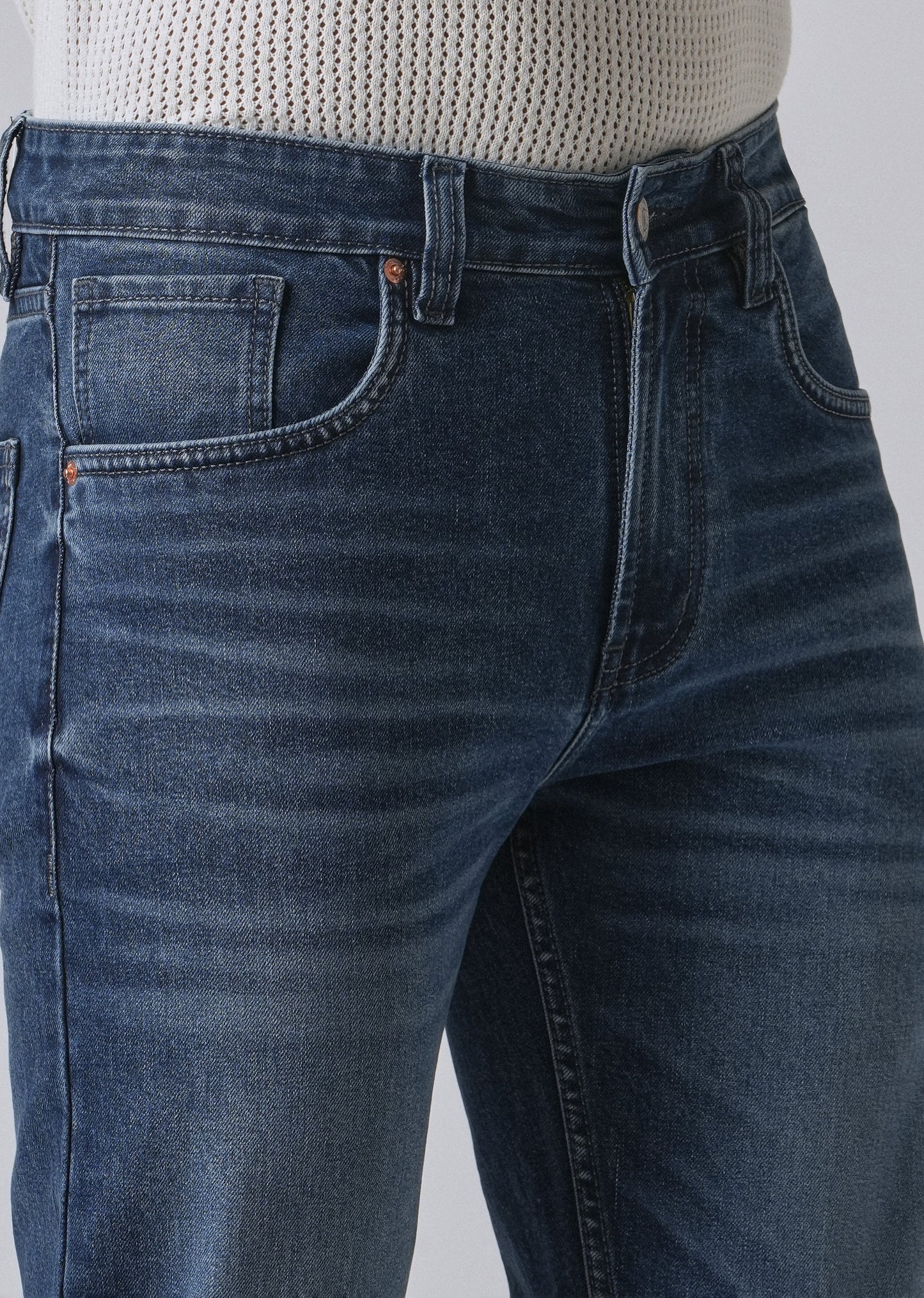 Shady Blue Straight Fit Denim