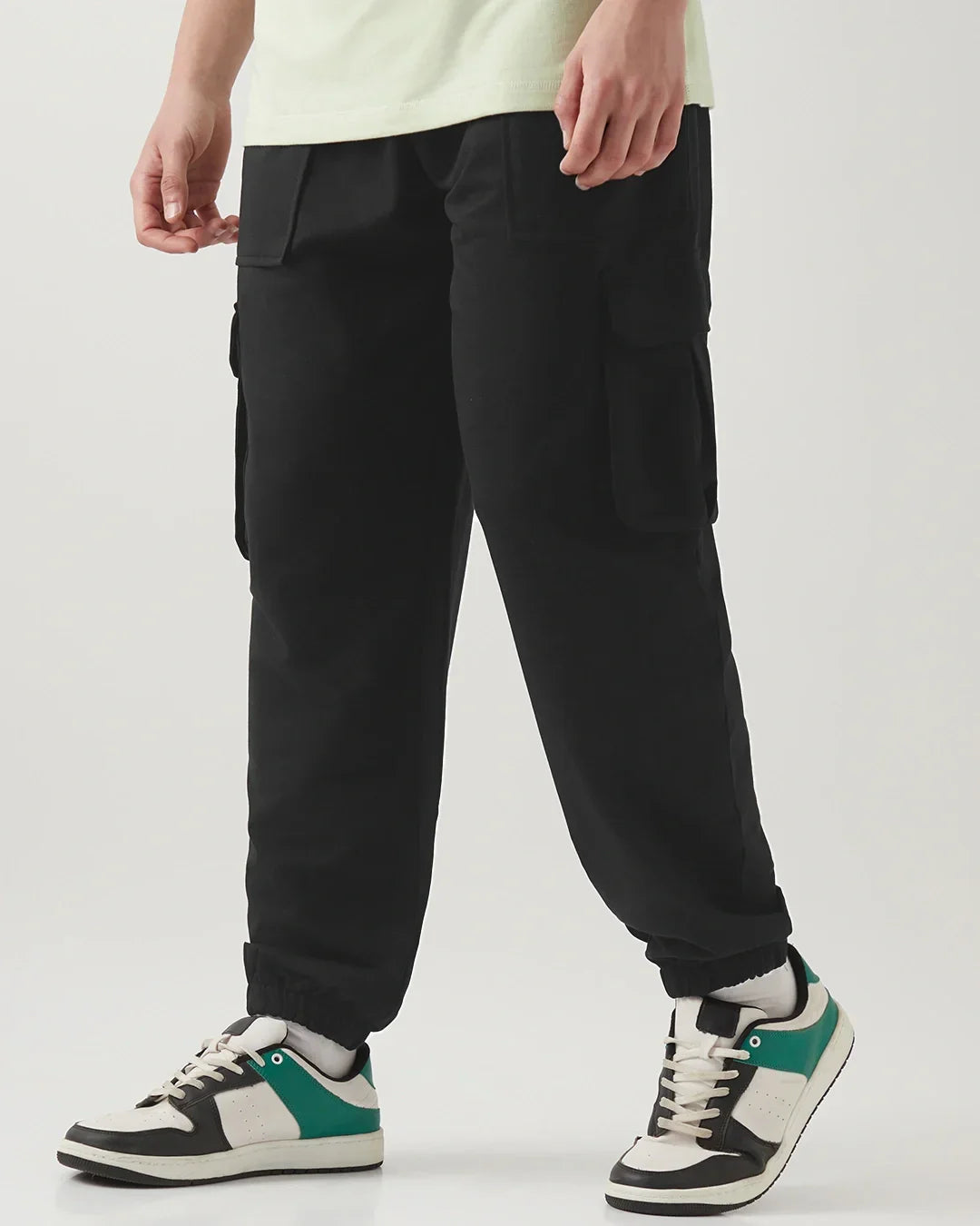 Men's Black Oversized Cargo Joggers