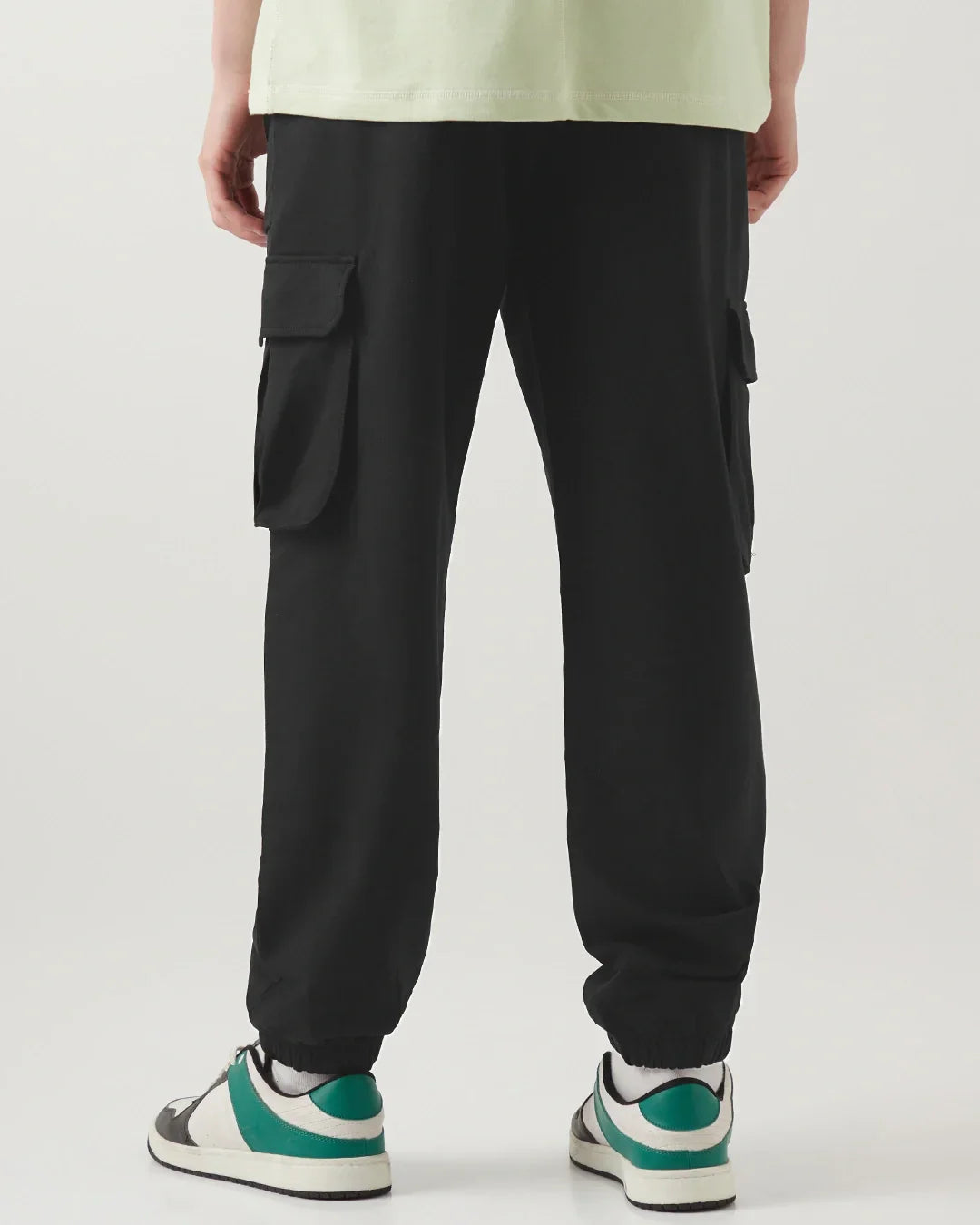 Men's Black Oversized Cargo Joggers