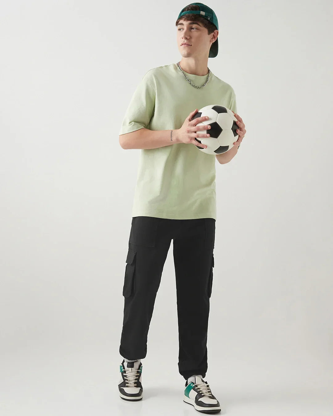 Men's Black Oversized Cargo Joggers