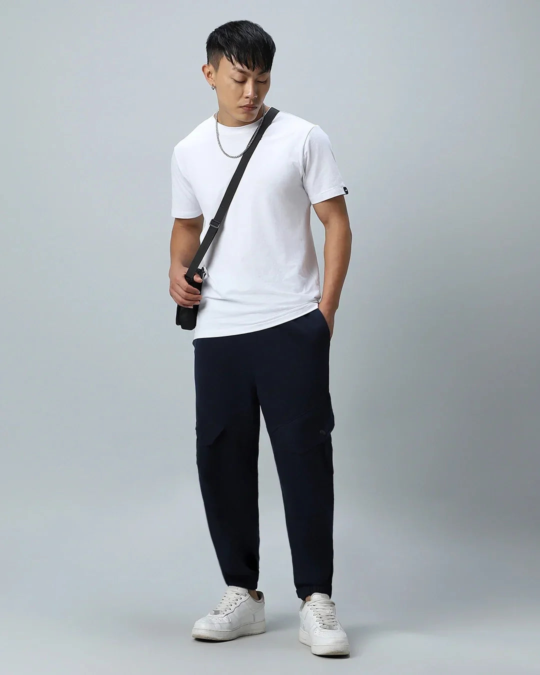 Men's Blue Oversized Cargo Joggers