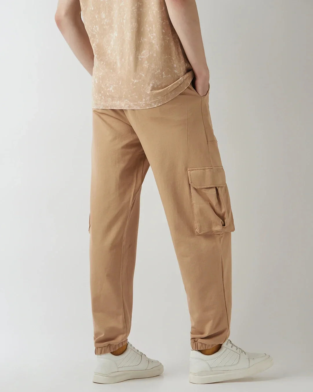 Men's Ginger Root Brown Oversized Cargo Joggers