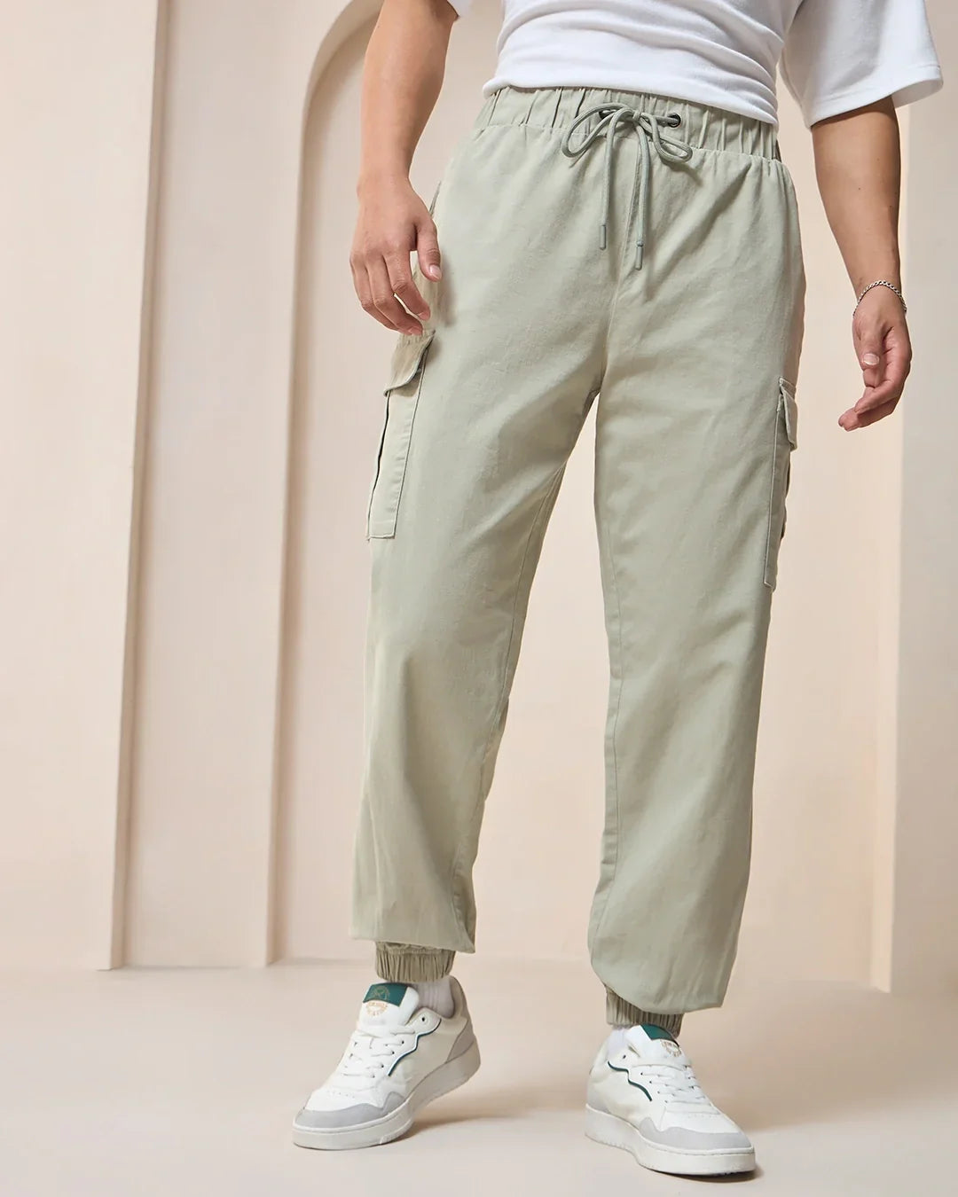 Men's Green Oversized Cargo Jogger Pants