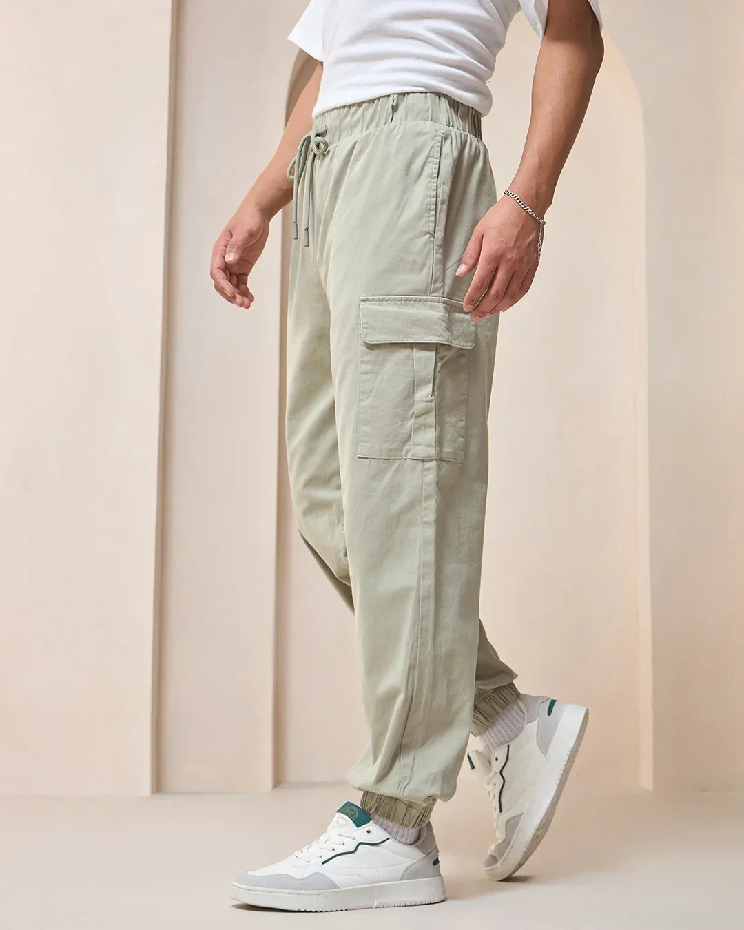 Men's Green Oversized Cargo Jogger Pants