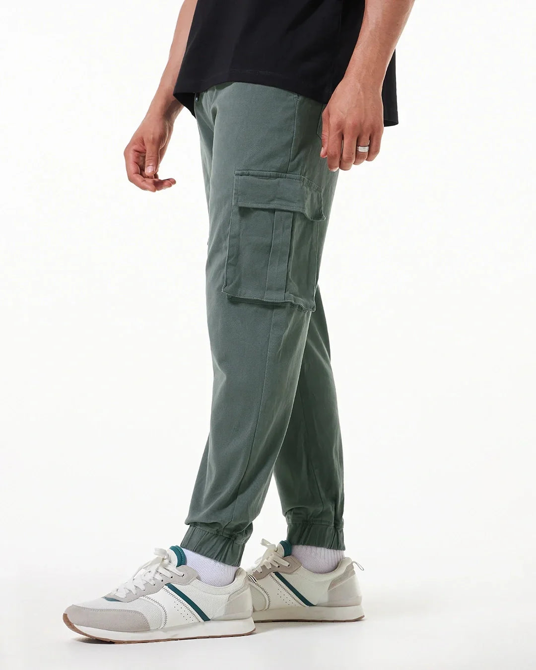 Men's Grey Oversized Cargo Jogger Pants