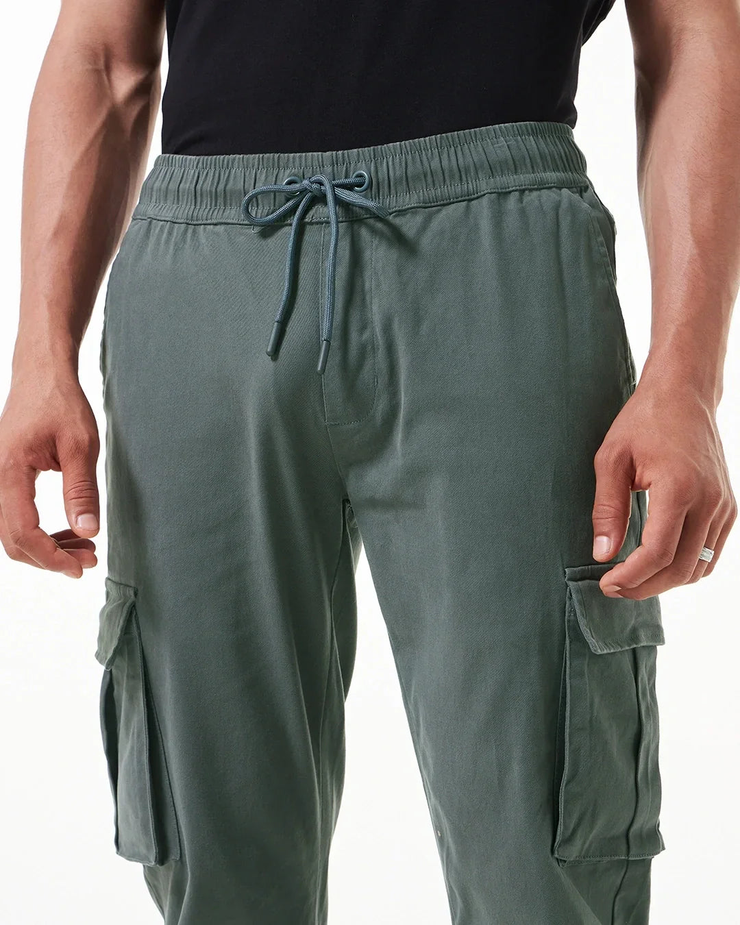 Men's Grey Oversized Cargo Jogger Pants