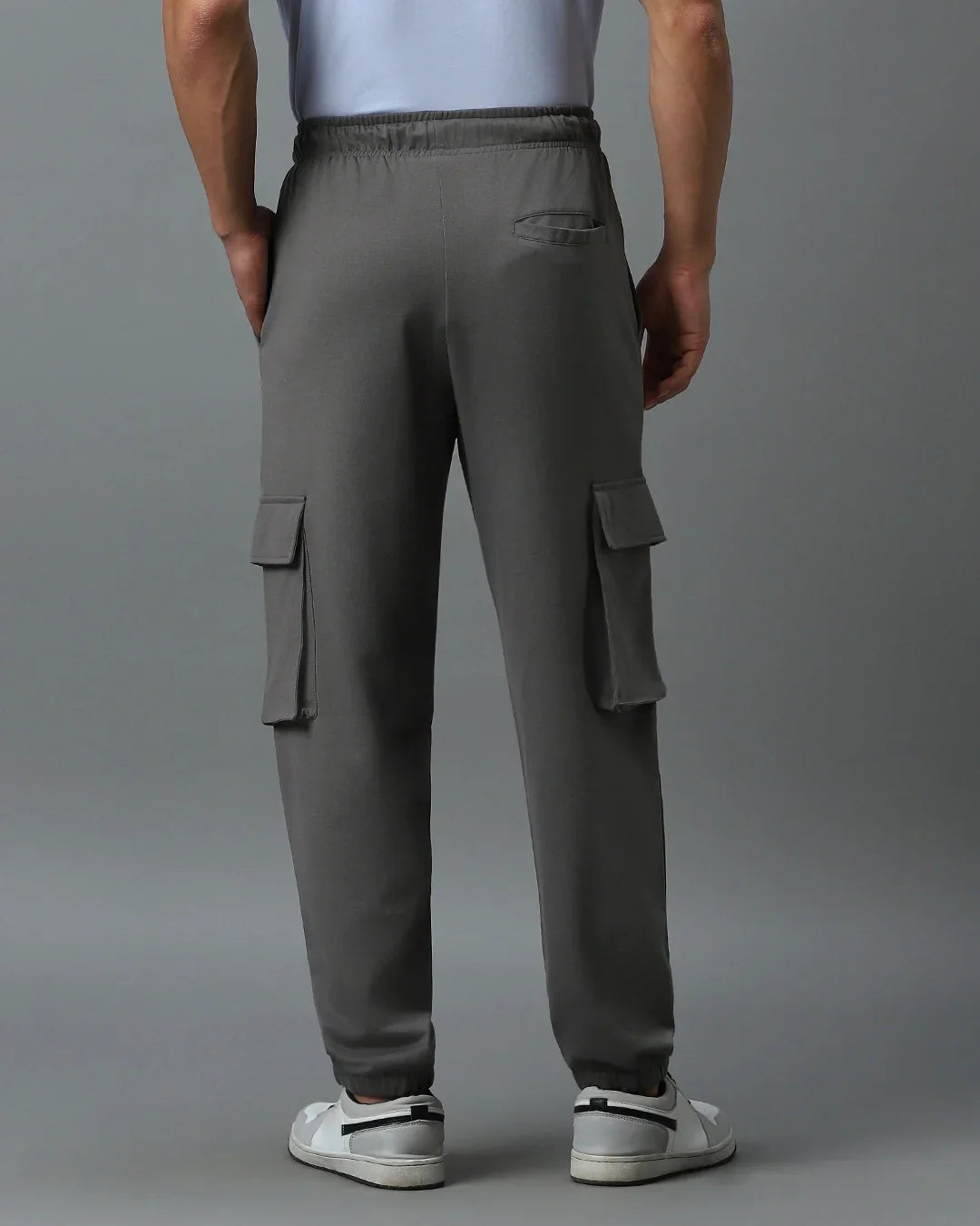 Men's Grey Oversized Cargo Joggers