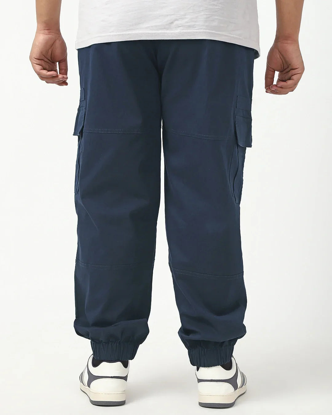 Men's Navy Blue Oversized Plus Size Cargo Jogger Pants