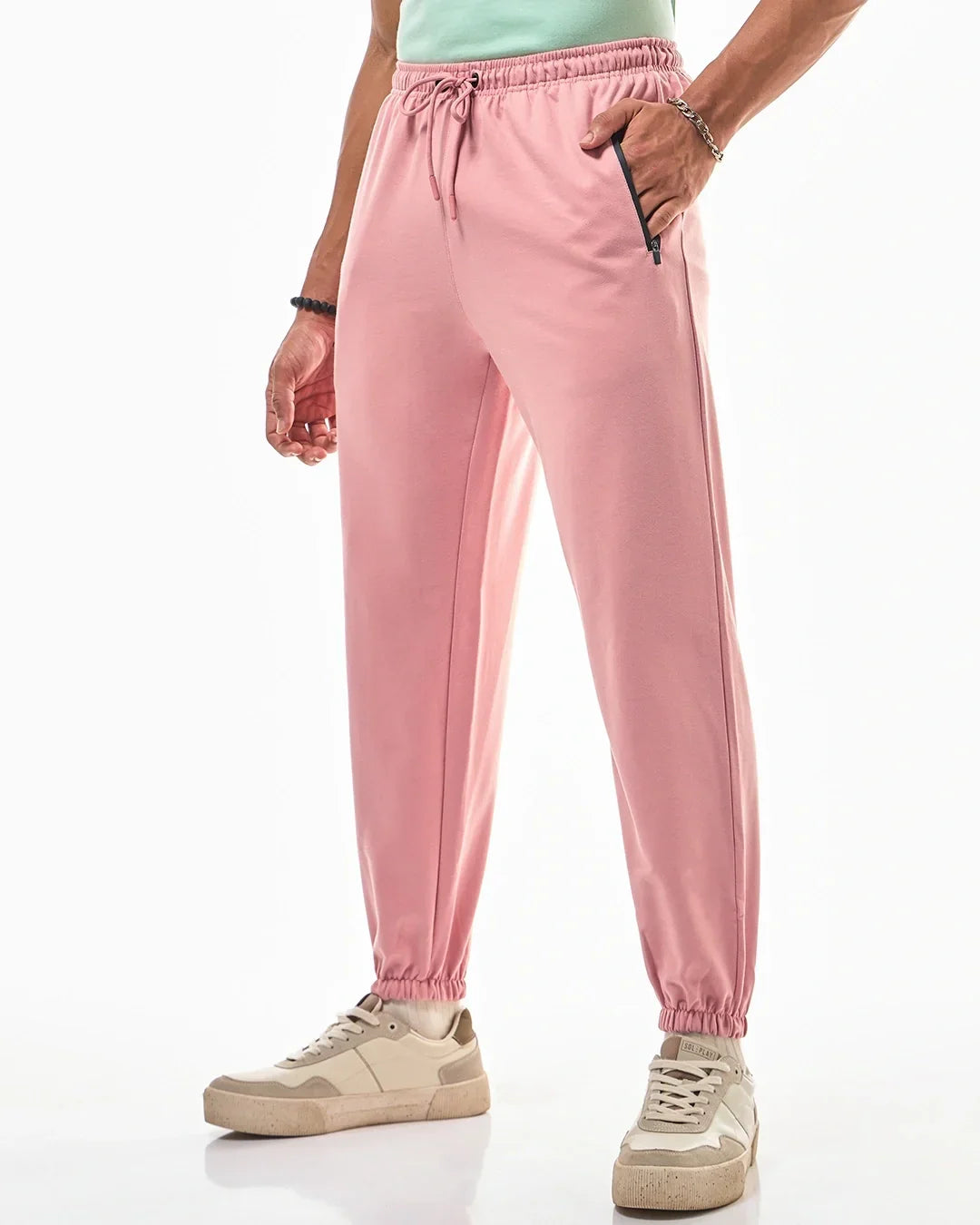 Men's Pink Oversized Joggers